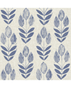 Nuwallpaper Blue Folk Tulip Peel & Stick Wallpaper In Blue