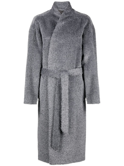 Isabel Marant Tie-waist Wool-blend Coat In Grey