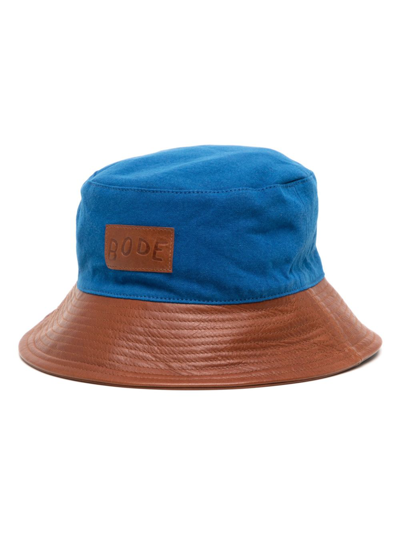 Bode Blue Quilted Brim Bucket Hat