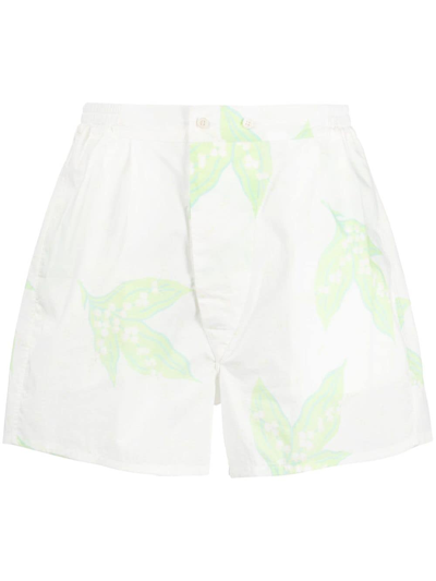 Bode Lily Of The Valley Chino Shorts In White