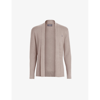 Allsaints Mens Stone Taupe Ma Mode Open-front Wool Cardigan In Stone Taupe Ma