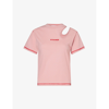 OTTOLINGER OTTOLINGER WOMEN'S PINK LOGO-EMBROIDERED CUT-OUT ORGANIC-COTTON T-SHIRT,68769841