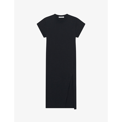 Iro Womens Bla01 Litonya Loose-fit Midi Cotton T-shirt Dress In Black