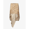 Stella Mccartney Womens Multicolor Brown Python Asymmetric-hem Silk Midi Skirt In Multicolor Brown