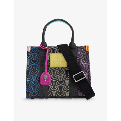 Kurt Geiger Mini Southbank Canvas Tote Bag In Blk/other