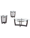PROGRESSIVE FURNITURE PROGRESSIVE FURNITURE 3PC DEL RAY GLASS TOP COCKTAIL & END TABLE SET