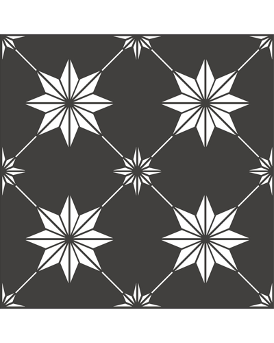 Floorpops Rigel Peel & Stick Floor Tiles Set Of 20 In Black