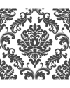 Nuwallpaper Ariel Black And White Damask Peel & Stick Wallpaper In Black