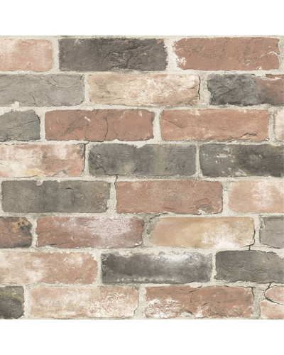 Nuwallpaper Newport Reclaimed Brick Peel & Stick Wallpaper In Red