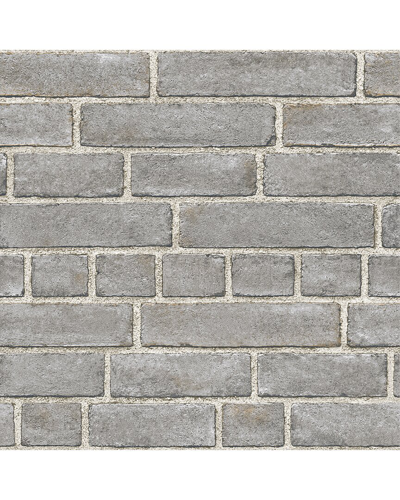 NUWALLPAPER NUWALLPAPER GREY BRICK FACADE PEEL & STICK WALLPAPER