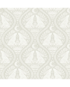 Nuwallpaper Cream Moon Rabbit Peel & Stick Wallpaper In White