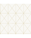 Nuwallpaper White & Gold Get In Line Peel & Stick Wallpaper In White