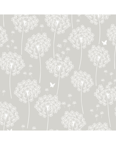 Nuwallpaper Dandelion Grey Peel & Stick Wallpaper