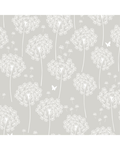 NUWALLPAPER NUWALLPAPER DANDELION GREY PEEL & STICK WALLPAPER