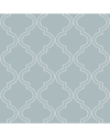 NUWALLPAPER NUWALLPAPER SLATE BLUE QUATREFOIL PEEL & STICK WALLPAPER