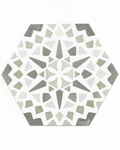 Floorpops Ribera Peel & Stick Hexagon Floor Tiles Set Of 20 In Grey