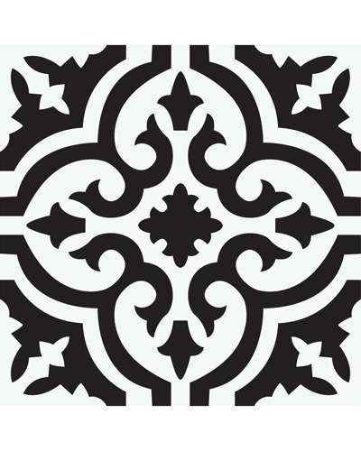 Floorpops Parma Peel & Stick Floor Tiles Set Of 20 In Black