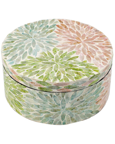 R16 Floral Decorative Round Box In Multi