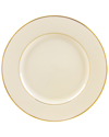 TEN STRAWBERRY STREET TEN STRAWBERRY STREET SET OF 6 CREAM DOUBLE GOLD LINE LUNCH PLATES