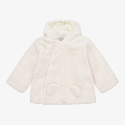 Emile Et Rose Ivory Faux Fur Hooded Baby Bear Coat