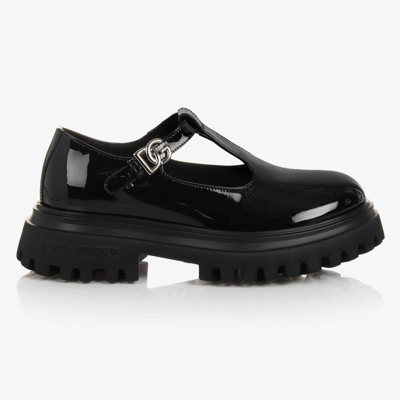 Dolce & Gabbana Girls Black Patent Leather Shoes