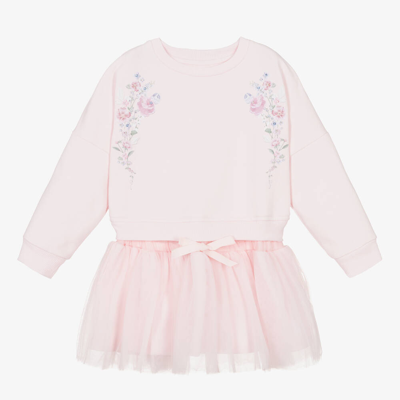 Lapin House Kids' Girls Pink Floral Tulle Dress