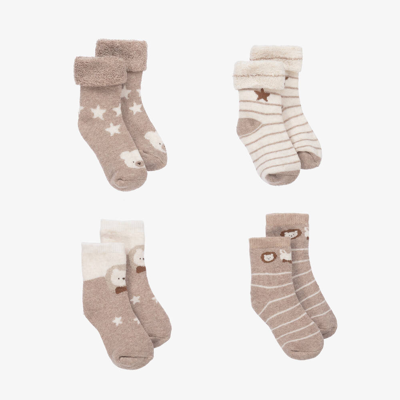 Mayoral Beige Cotton Baby Socks (4 Pack)