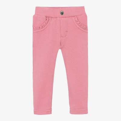 Mayoral Babies' Girls Pink Cotton Jersey Trousers