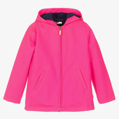 Billieblush Kids' Girls Neon Pink Hooded Raincoat