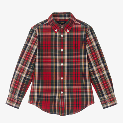 Ralph Lauren Kids' Boys Red & Green Cotton Tartan Shirt