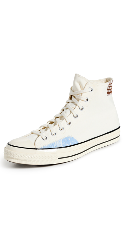 Converse Chuck 70 Sneakers In Egret/lt.blue/tawnyowl