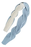 Tasha Twisted Pleat Headband In Blue