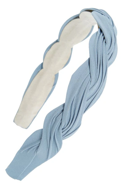 Tasha Twisted Pleat Headband In Blue