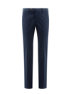 Pt Torino Stretch Cotton Satin Trousers In Blue