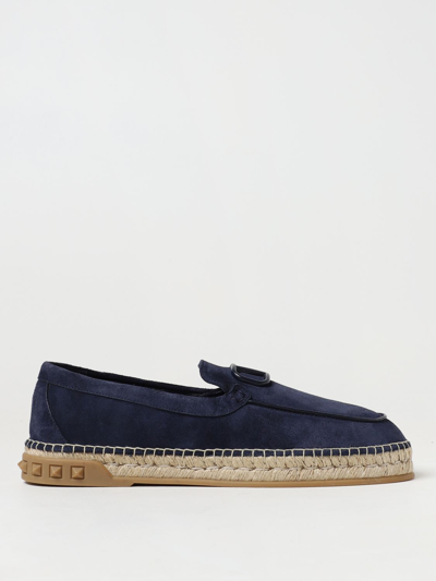 Valentino Leisure Flows Espadrilles In Suede In Blue