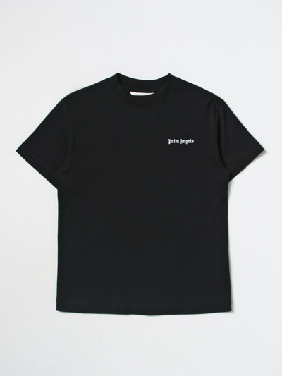 Palm Angels Kids' Logo-print Cotton T-shirt In Black