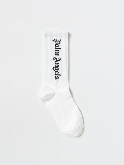Palm Angels Socks In Stretch Cotton In White