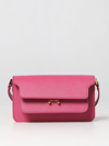 Marni Trunk Bag In Saffiano Leathers In Strawberry