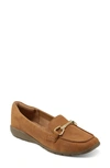 Easy Spirit Amalie Womens Leather Square Toe Loafers In Medium Brown