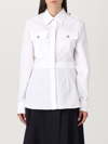 Alexander Mcqueen Sleeved Military Cotton Shirt In White