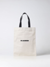 Jil Sander White White Logo Large Tote In Sand