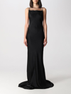 Maison Margiela Hammered Satin Gown Woman Black In Black