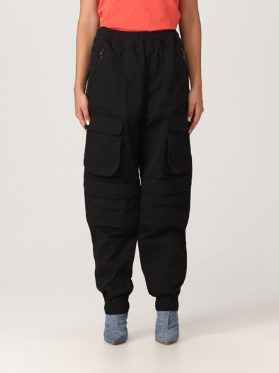Diesel Straight Trousers Cuffed Hems Cargo Pockets In Black