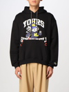 Msgm Graphic-print Cotton Hoodie In Black