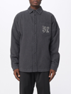 Palm Angels Pa Monogram Overshirt In Grey
