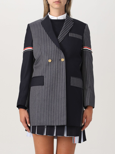 THOM BROWNE 西服外套 THOM BROWNE 女士 颜色 蓝色,E59520009