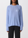 Etro Cashmere Sweater With Pegasus Embroidery In Blue