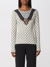 Etro Cashmere-blend Patterned Crewneck Top In Blue