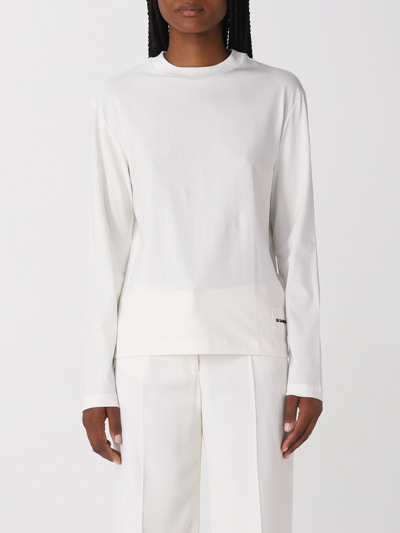 Jil Sander Logo-print Long-sleeve T-shirt In White