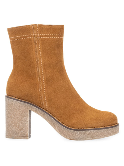 Aquatalia Women's Chara Suede Platform Boots In Camel